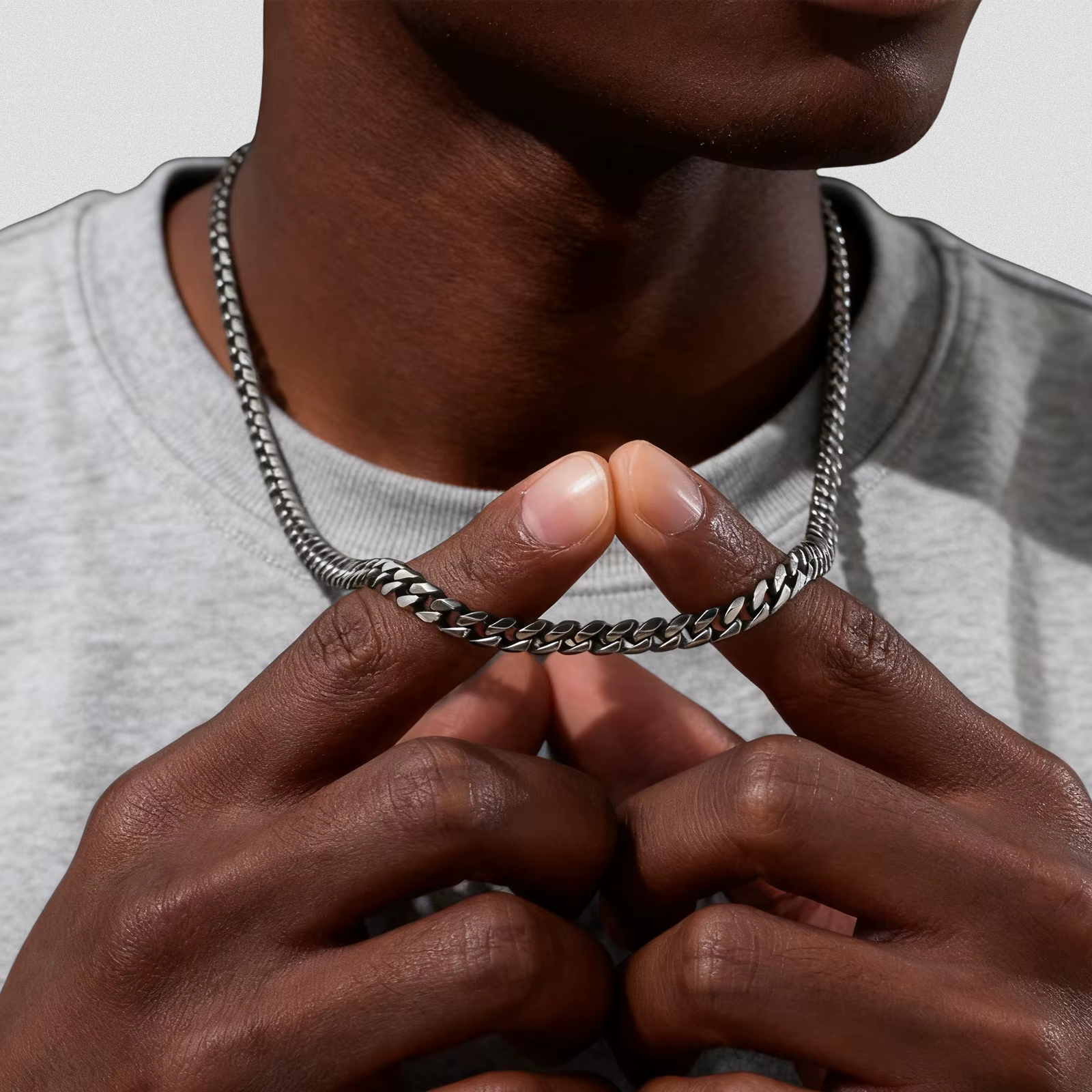 Vintage Steel Chain Necklace