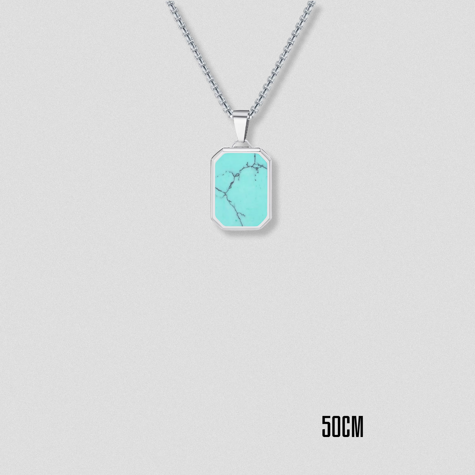 Square Stone Pendant Necklace
