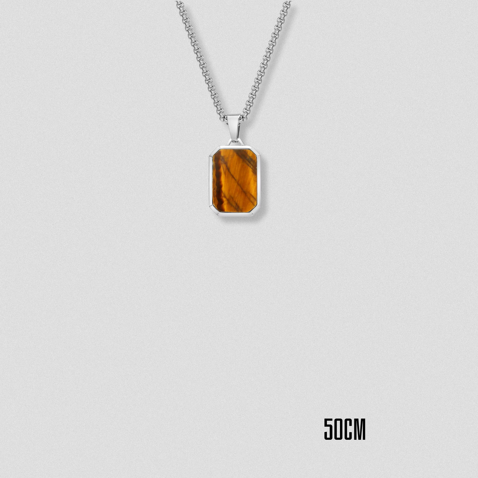 Square Stone Pendant Necklace