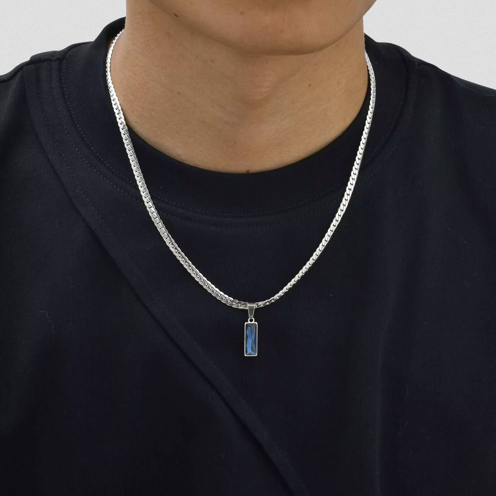 Modern Square Stone Necklace
