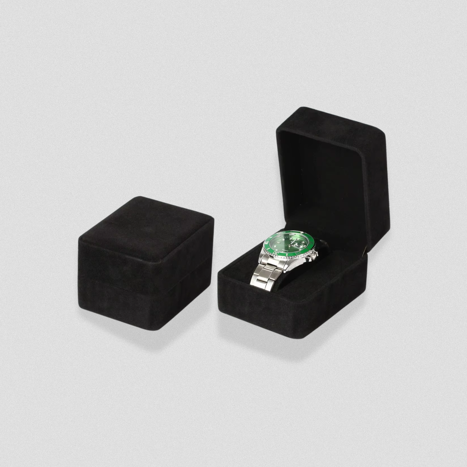 Velvet Round-Corner Watch Storage Box