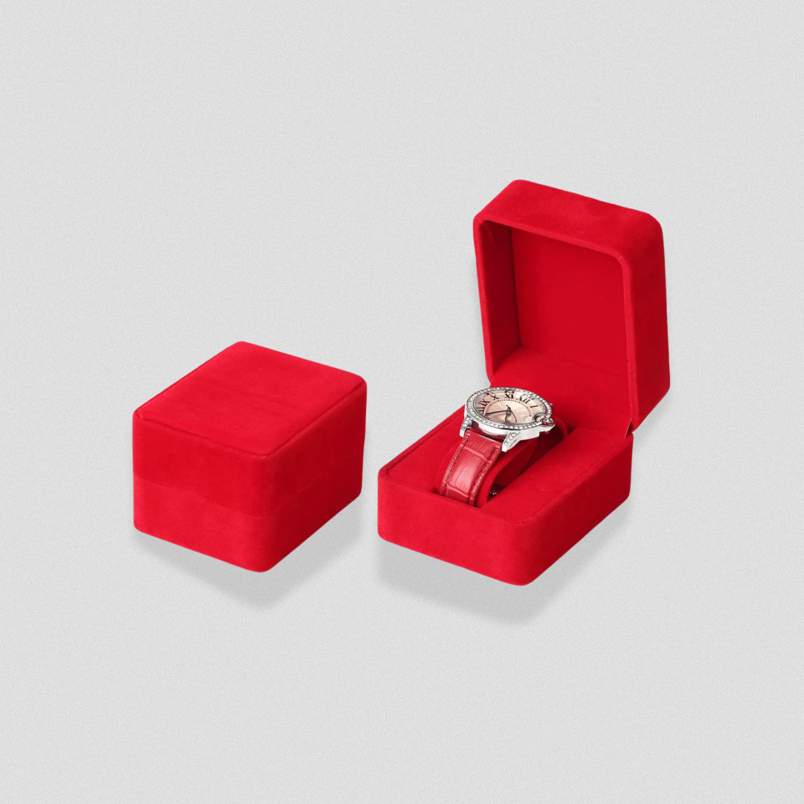 Velvet Round-Corner Watch Storage Box