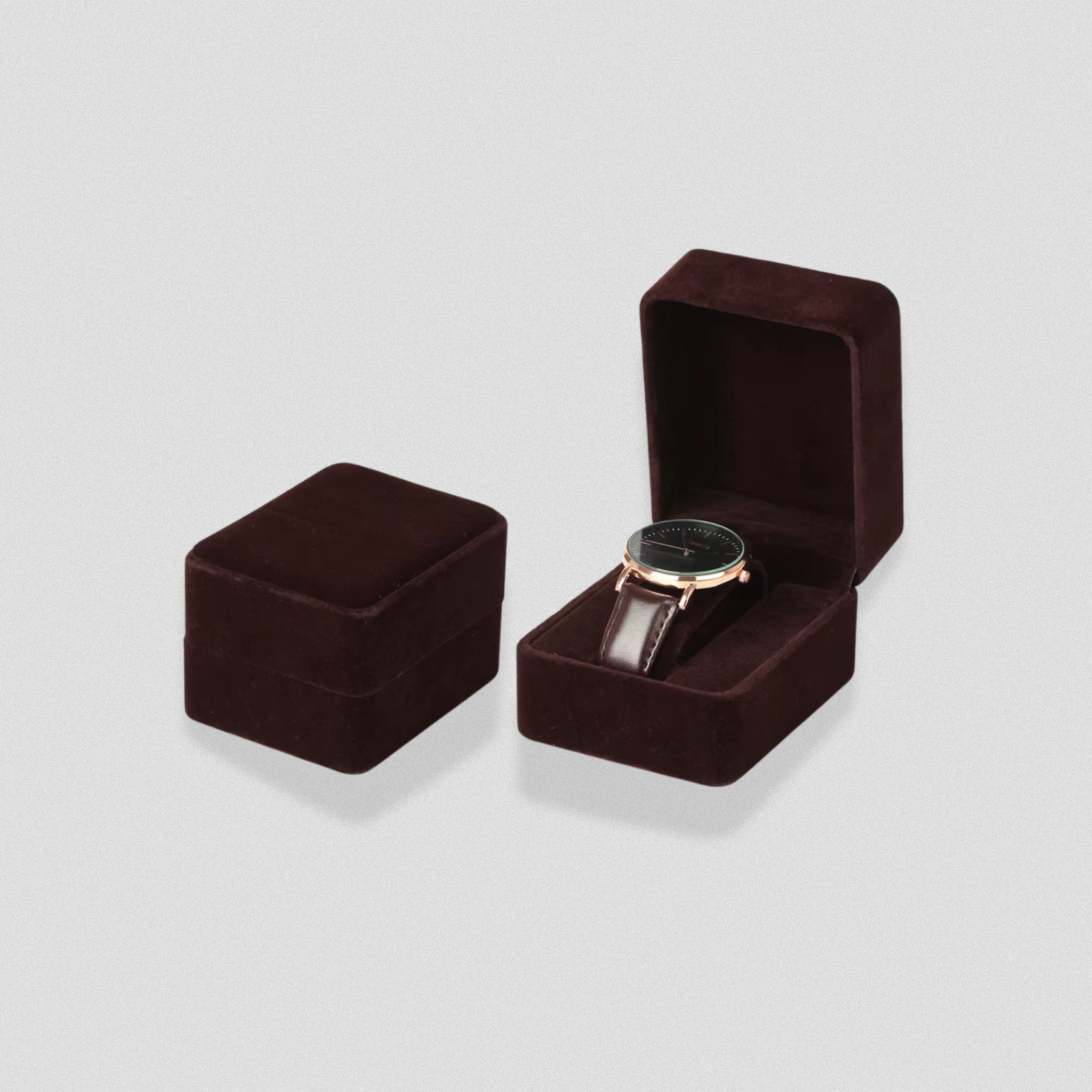 Velvet Round-Corner Watch Storage Box